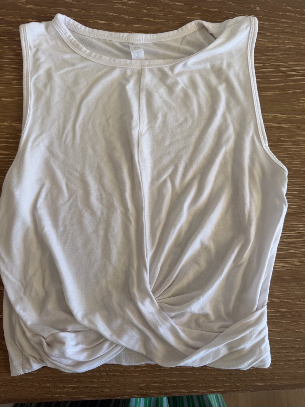 Alo White Twist-Front Sleeveless Top